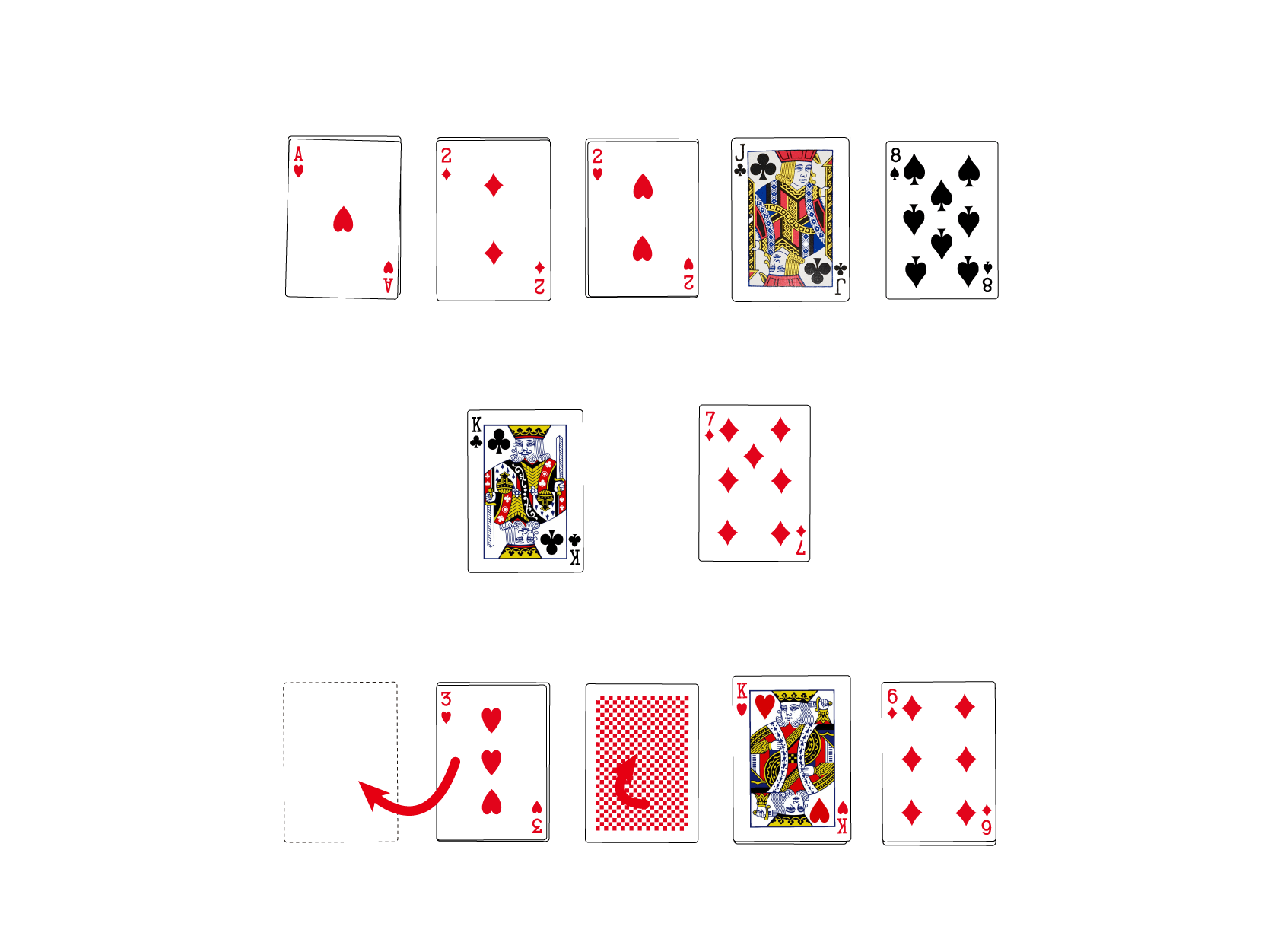 トランプ-スピット-図-カードの動かし方