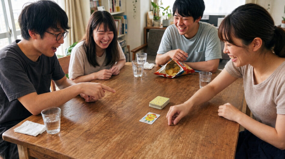 みんなでわいわいカードゲームで遊ぶ