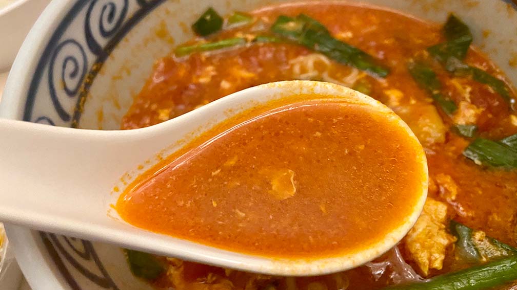 チャルメラでトマト辛麺_スープ