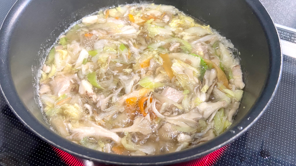 和風スープに煮込む