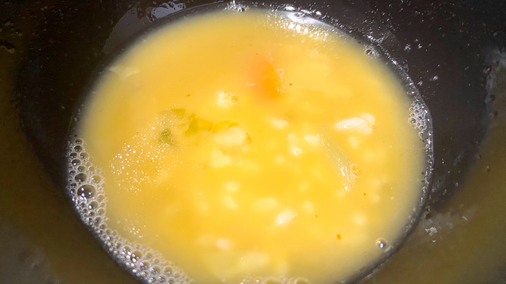 卵とご飯で〆