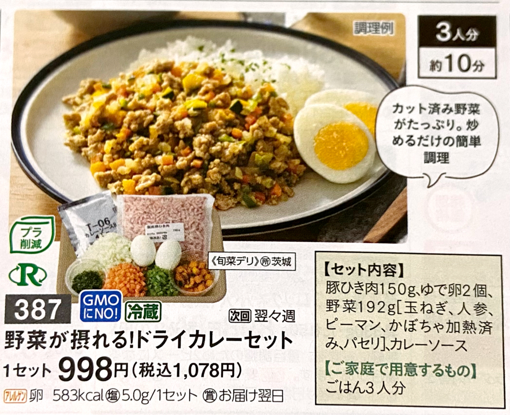 パルシステム　ドライカレーセット　カタログ写真
