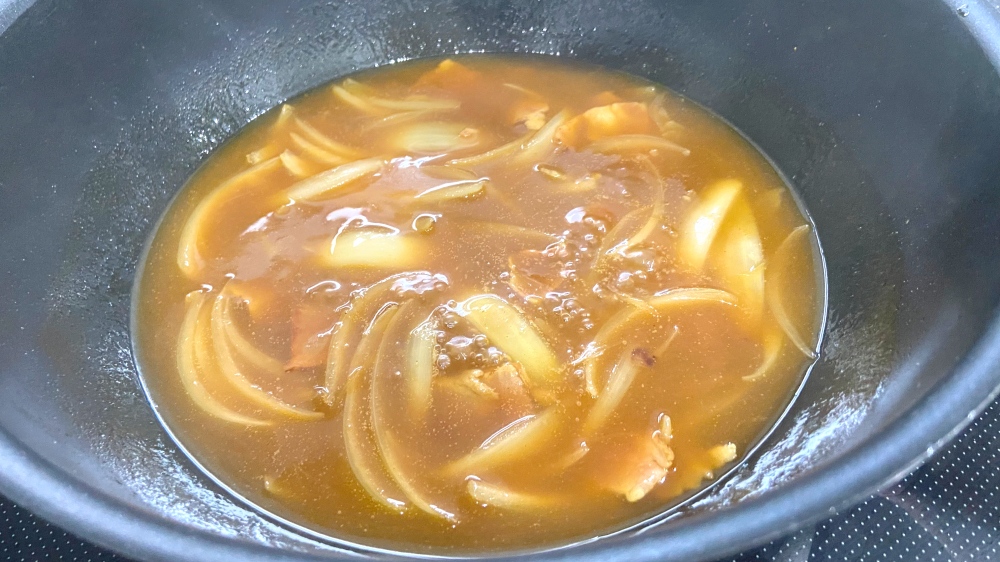 カレーうどんにとろみをつける