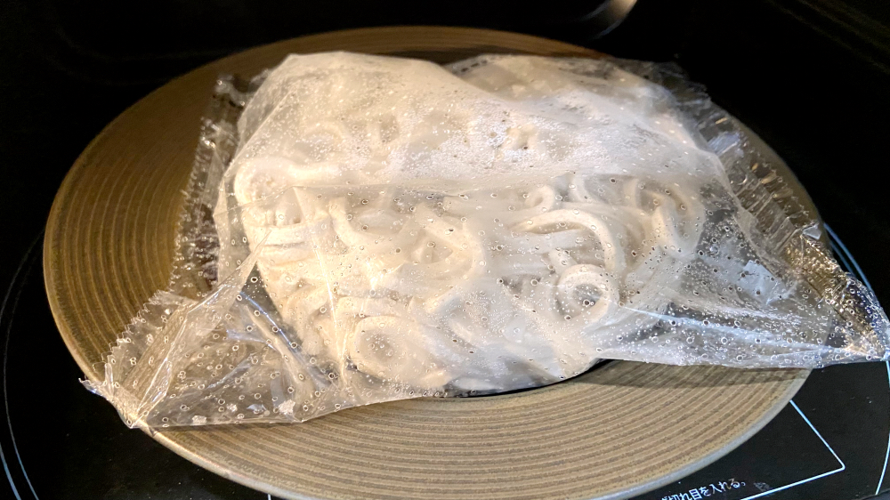 麺をレンジで加熱