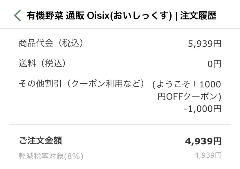 オイシックス 注文履歴