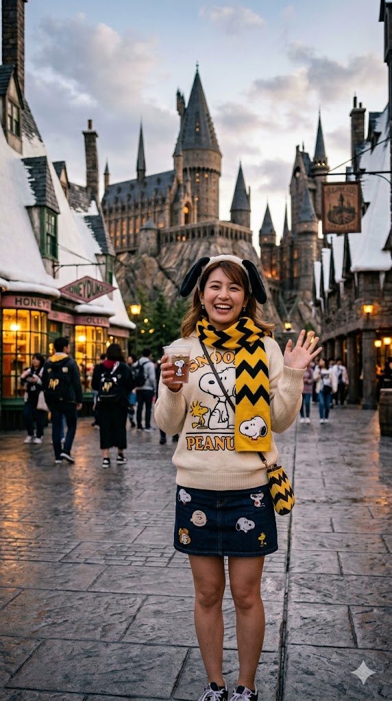 ユニバで撮った写真 女性の画像2（AI生成）