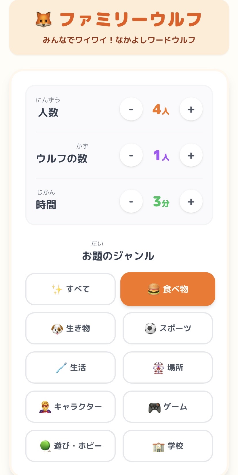 ファミリーウルフ プレイ画面1