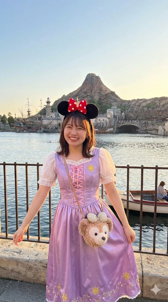 ディズニーシーで撮った写真 女性の画像1（AI生成）