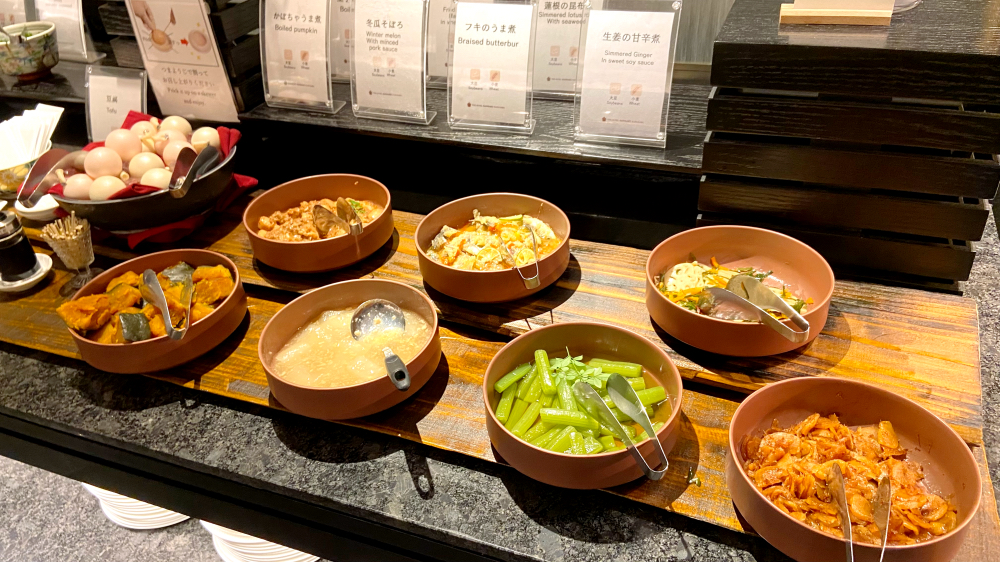 ザホテル山楽金沢 朝食ブッフェ 和の惣菜コーナー